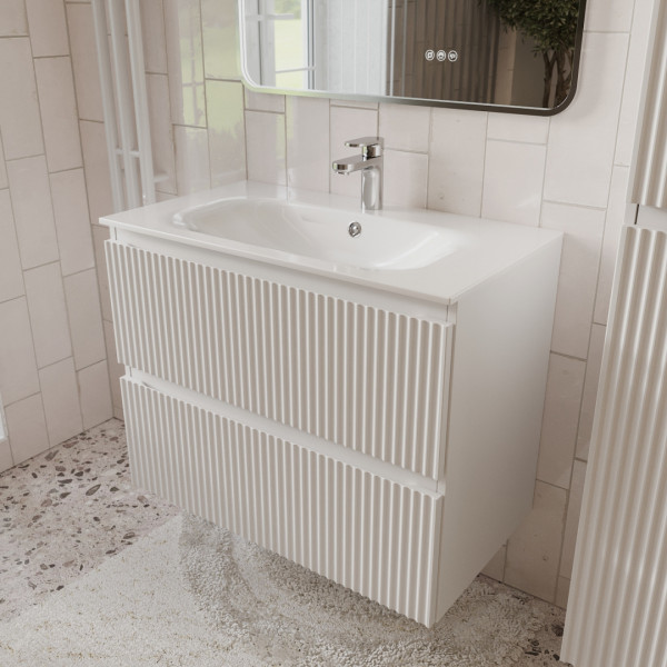 Тумба с раковиной подвесная 80см Terminus Sicilia SIC10802900301O белый