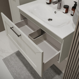 Тумба с раковиной подвесная 80см Terminus Victoria VIC10801900301O белый