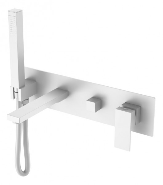 Смеситель для ванны встроенный Boheme Qubic Matt White 474-2-MW белый