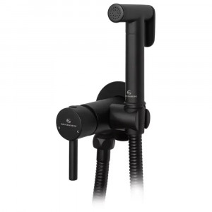 Гигиенический душ со смесителем встраиваемый Grocenberg GB001BL черный