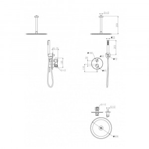Душевая система встраиваемая без излива Grocenberg GB5099CR-4 хром