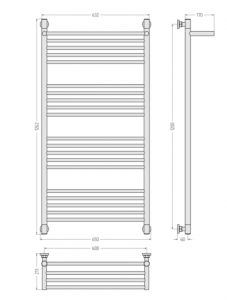 Водяной полотенцесушитель Сунержа БОГЕМА 1П + Золотой шелк (Матовое золото)