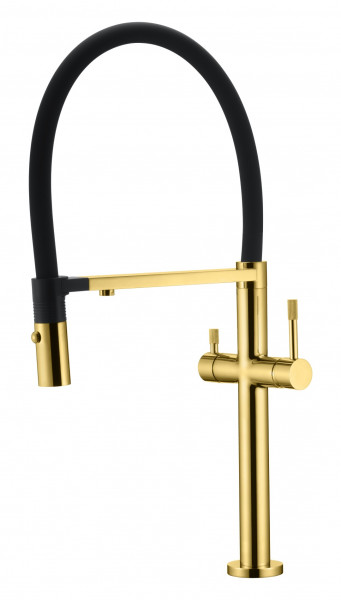 Смеситель для кухни Boheme Uno GOLD c краном для питьевой воды 115-G