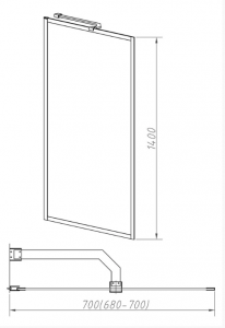 Душевая шторка на ванну Vincea VSB-41700CLG матовое золото 70