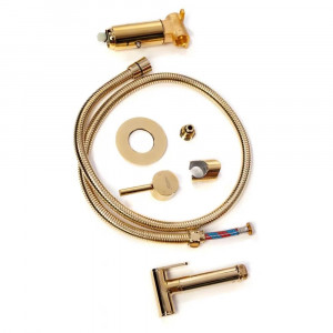 Гигиенический душ со смесителем встраиваемый Hansberge H3099GO золото