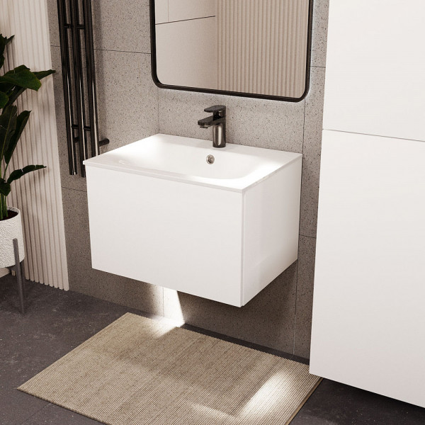 Тумба с раковиной подвесная 60см Terminus Aurora AUR10601900301O белый