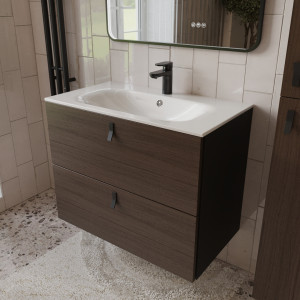 Тумба с раковиной подвесная 80см Terminus Kontur KON10802200001O венге/графит