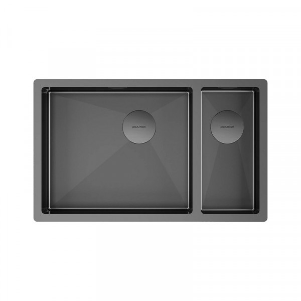 Кухонная мойка Paulmark NEXT 69/2S UNI PM226944-GML вороненая сталь левая 69х44 см