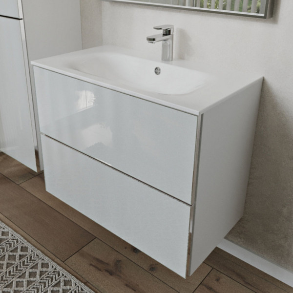 Тумба с раковиной подвесная 80см Terminus Vega VEG10802900301OSL белый