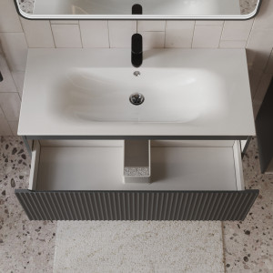 Тумба с раковиной подвесная 100см Terminus Sicilia SIC101001701601O графит