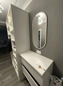 Зеркало настенное овальное в раме Emze Color Oval 45 х 90 см белое COLOR.45.90.BEL