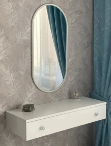Зеркало настенное овальное в раме Emze Color Oval 45 х 90 см белое COLOR.45.90.BEL