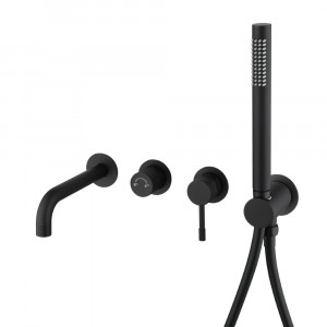 Смеситель для ванны скрытого монтажа Boheme Uno Black 464-3-B
