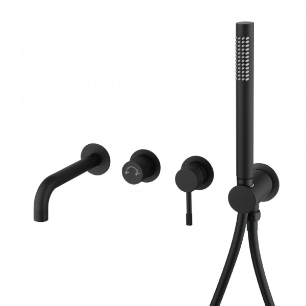 Смеситель для ванны скрытого монтажа Boheme Uno Black 464-3-B