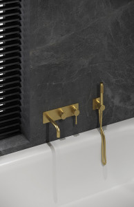 Смеситель для ванны скрытого монтажа Boheme Uno Matt Gold 464-3-MG
