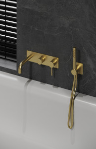 Смеситель для ванны скрытого монтажа Boheme Uno Matt Gold 464-3-MG
