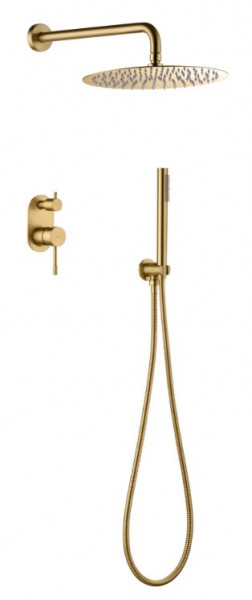 Смеситель встроенный + верхний+ ручной душ Boheme Uno Matt Gold 464-MG