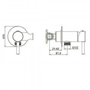 Гигиенический душ со смесителем встраиваемый Grocenberg GB001BR бронза