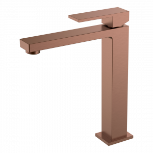 Смеситель для умывальника высокий Boheme Qubic Brushed Bronze 472-BRB брашированная бронза