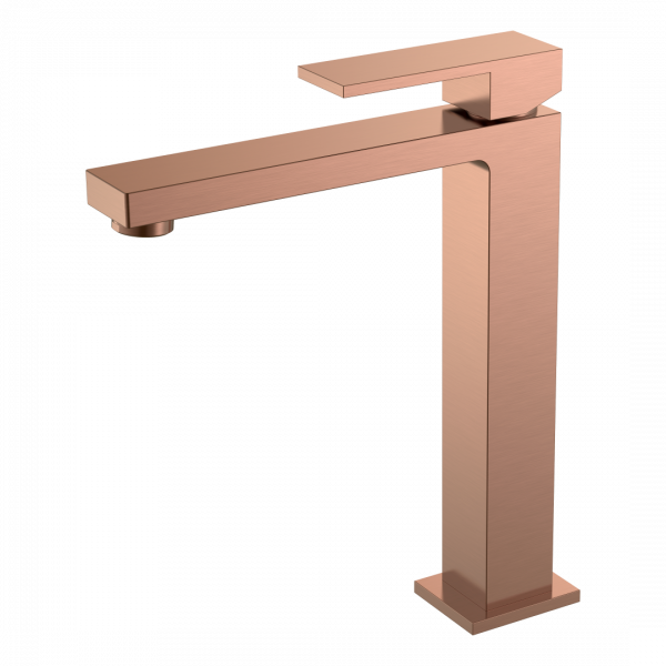 Смеситель для умывальника высокий Boheme Qubic Copper Brushed 472-CB брашированная медь