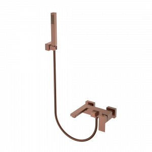 Смеситель для ванны с душем Boheme Qubic Brushed Bronze 473-BRB брашированная бронза