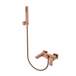 Смеситель для ванны с душем Boheme Qubic Copper Brushed 473-CB брашированная медь