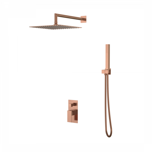 Смеситель встроенный для душа Boheme Qubic Copper Brushed 474-3-CB брашированная медь