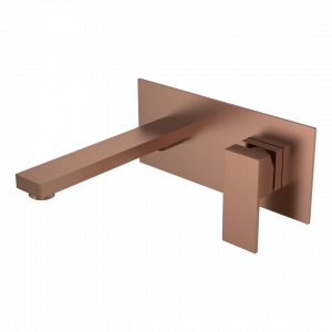 Смеситель для умывальника из стены Boheme Qubic Brushed Bronze 475-BRB брашированная бронза