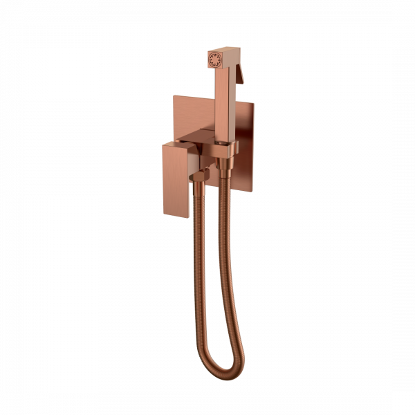 Смеситель гигиенический Boheme Qubic Copper Brushed 477-CB брашированная медь