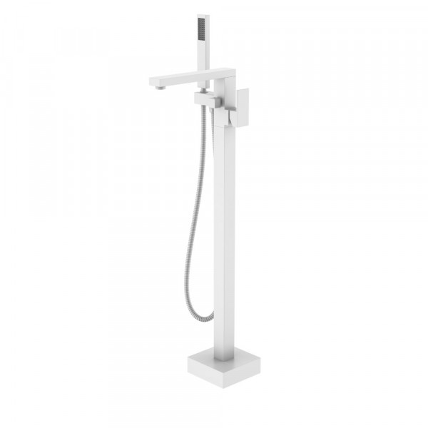 Смеситель напольный Boheme QUBIC Matt White 479-MW белый