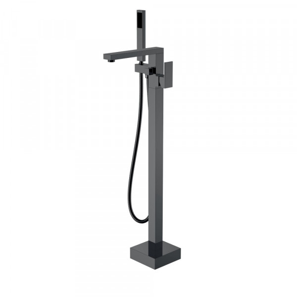 Смеситель напольный Boheme QUBIC Shine Gun Metal 479-SGM графит глянец