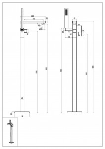 Смеситель напольный Boheme QUBIC Bronze 479-BR бронза
