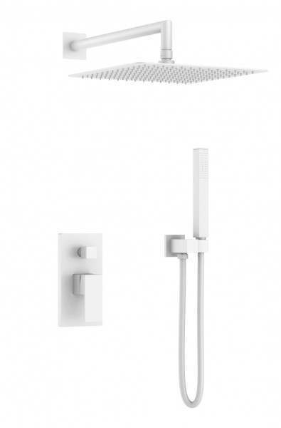 Смеситель встроенный для душа Boheme Qubic Matt White 474-3-MW белый