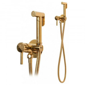 Гигиенический душ со смесителем встраиваемый Grocenberg GB001GO золото