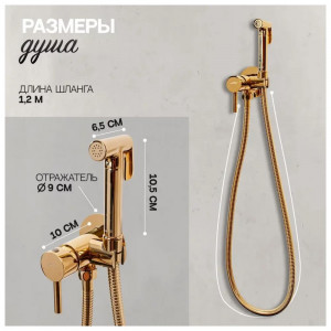Гигиенический душ со смесителем встраиваемый Hansberge H3099GO золото