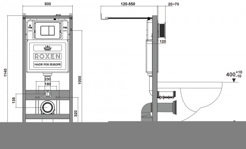 Комплект инсталляции 4 в1 Roxen StounFix Dual Fresh 856831 с аромадозатором