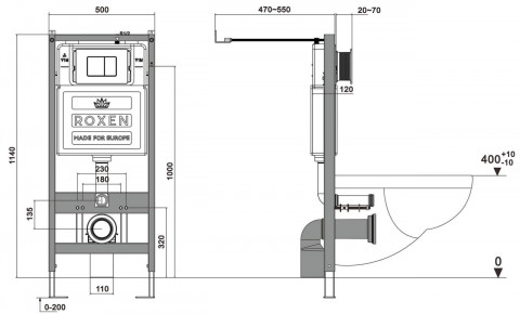 Комплект инсталляции 4 в 1 Roxen StounFix Dual Fresh 966176 с аромадозатором
