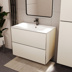 Тумба с раковиной подвесная 80см Terminus Euromix EUR10802900101OSL айвори