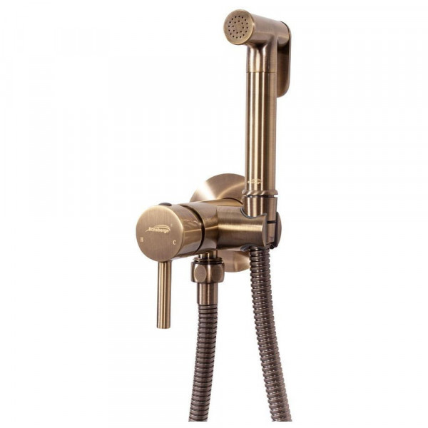 Гигиенический душ со смесителем встраиваемый Hansberge H3099BR бронза