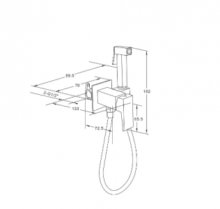 Смеситель встраиваемый Roxen Caspia 50096000-B с гигиеническим душем черный