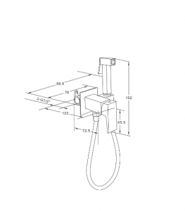 Смеситель встраиваемый Roxen Caspia 50096000-GM с гигиеническим душем оружейная сталь