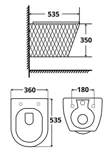 Подвесной унитаз Roxen Vine Tornado 530225-01 Rimless Soft Close