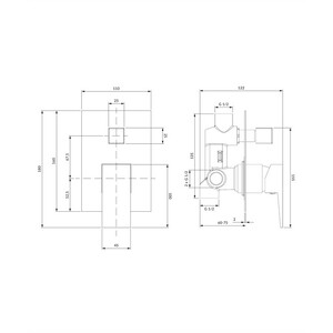 Смеситель для ванны скрытого монтажа Omnires Fresh FR7135 CR
