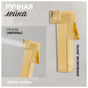 Гигиенический душ со смесителем встраиваемый Hansberge H3070GO золото