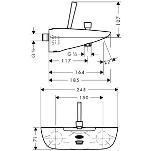 Смеситель для ванны и душа Hansgrohe PuraVida (15472400)