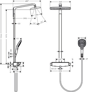 Душевая система Hansgrohe Raindance Select E 360 Showerpipe (27112400)