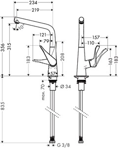 Смеситель для кухни Hansgrohe Metris (14822000)