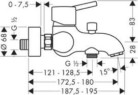 Смеситель для ванны и душа Hansgrohe Talis S (32420000)