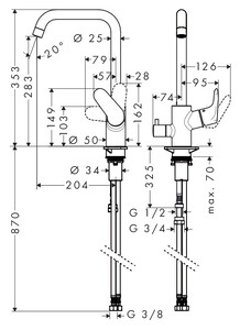 Смеситель для кухни Hansgrohe Focus E2 (31823000)