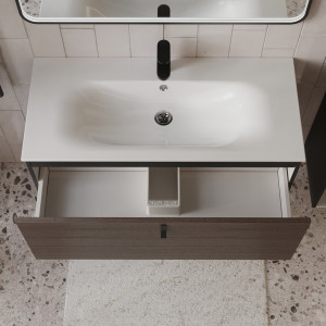 Тумба с раковиной подвесная 100см Terminus Kontur KON101001200001O венге/графит